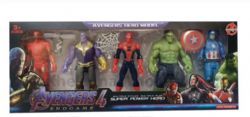 // FIGURINES AVENGERS EDGAME 4 - 5 PERSONNAGES HULK, CAPITAINE AMERICA, THANOS, IRON-MAN ET SPIDERMAN